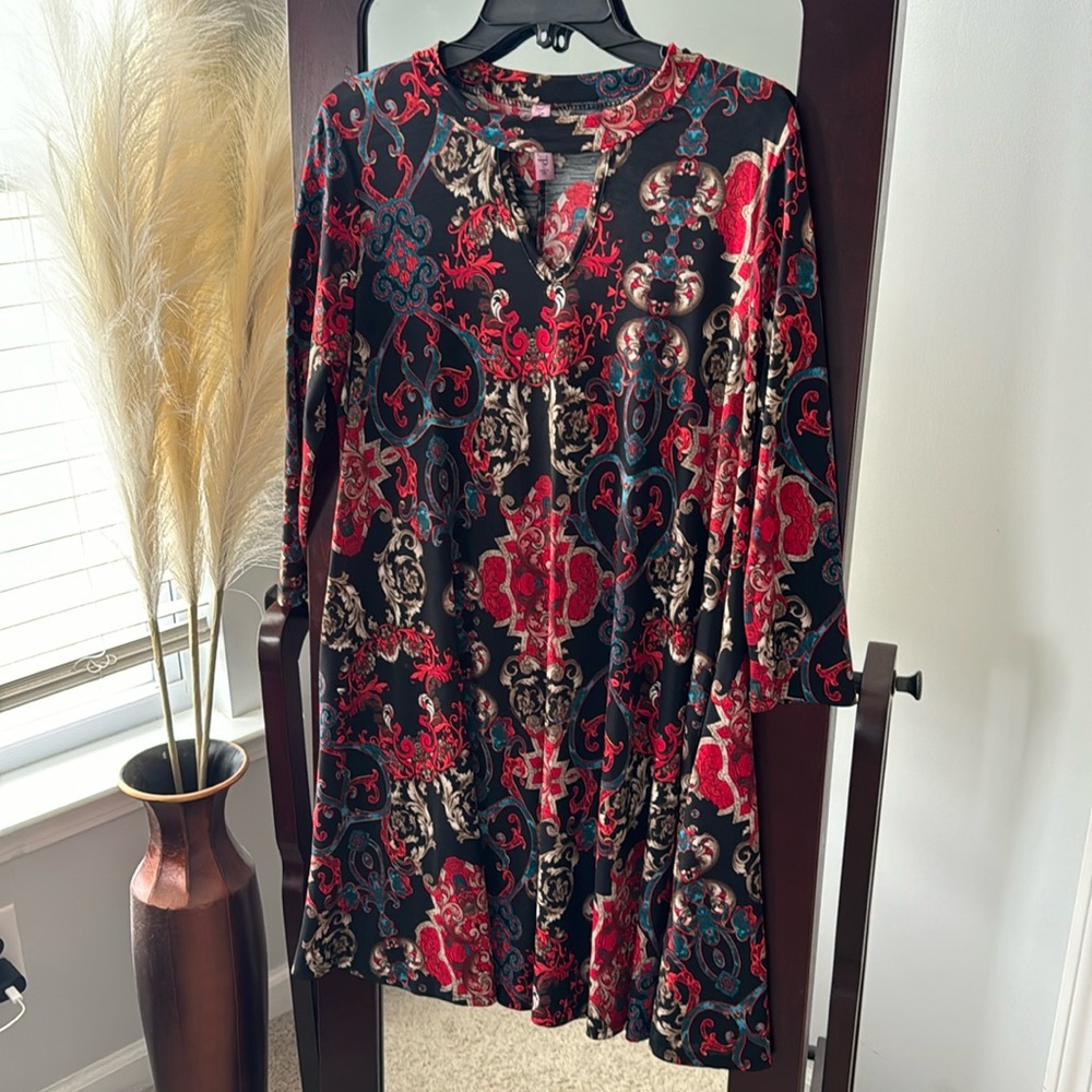 3/4 Sleeve Length Dress with Pockets (L/XL)